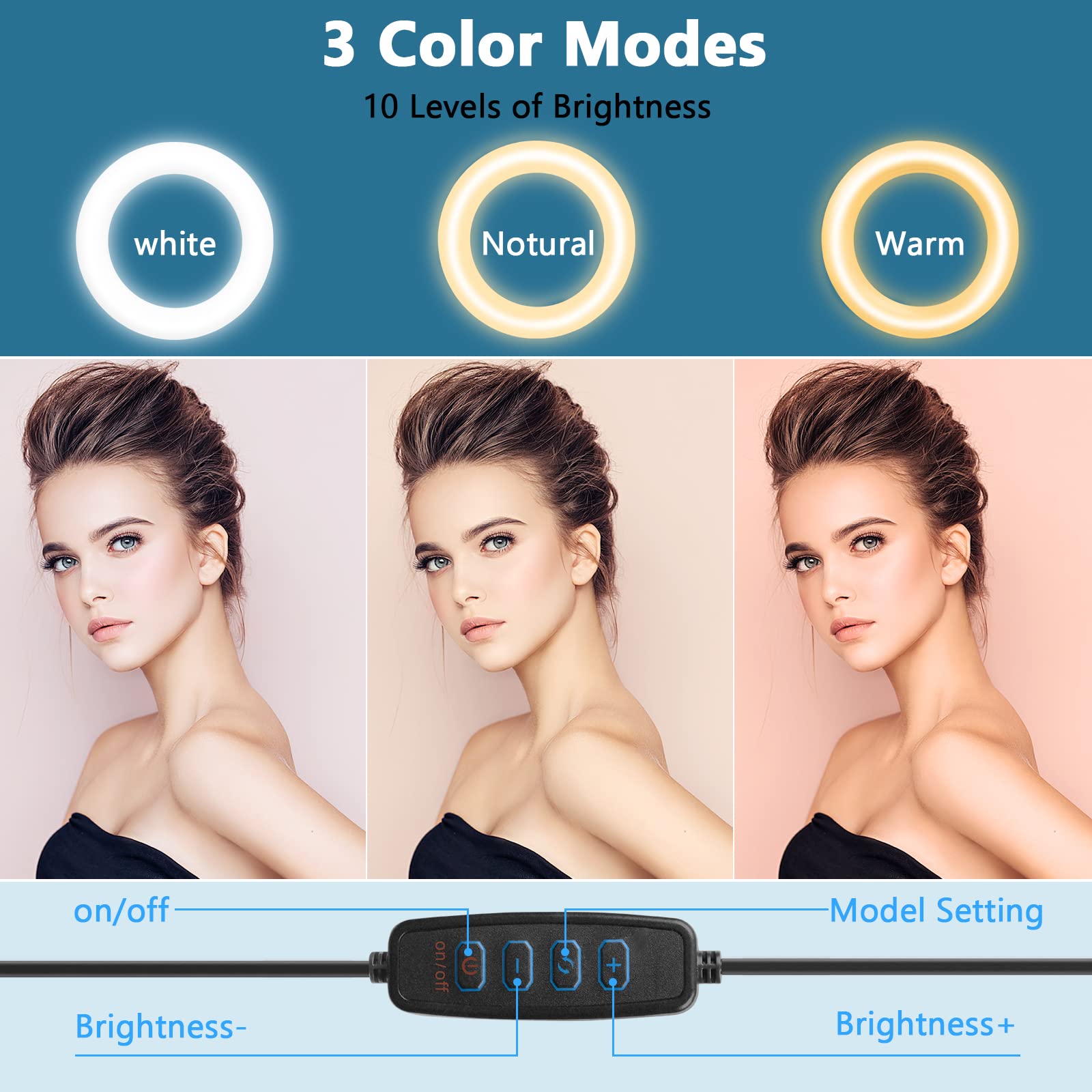 ChromLives Overhead Phone Mount with Ring Light - Flexible Tripod Holder for Video Recording, Top Down Camera Stand